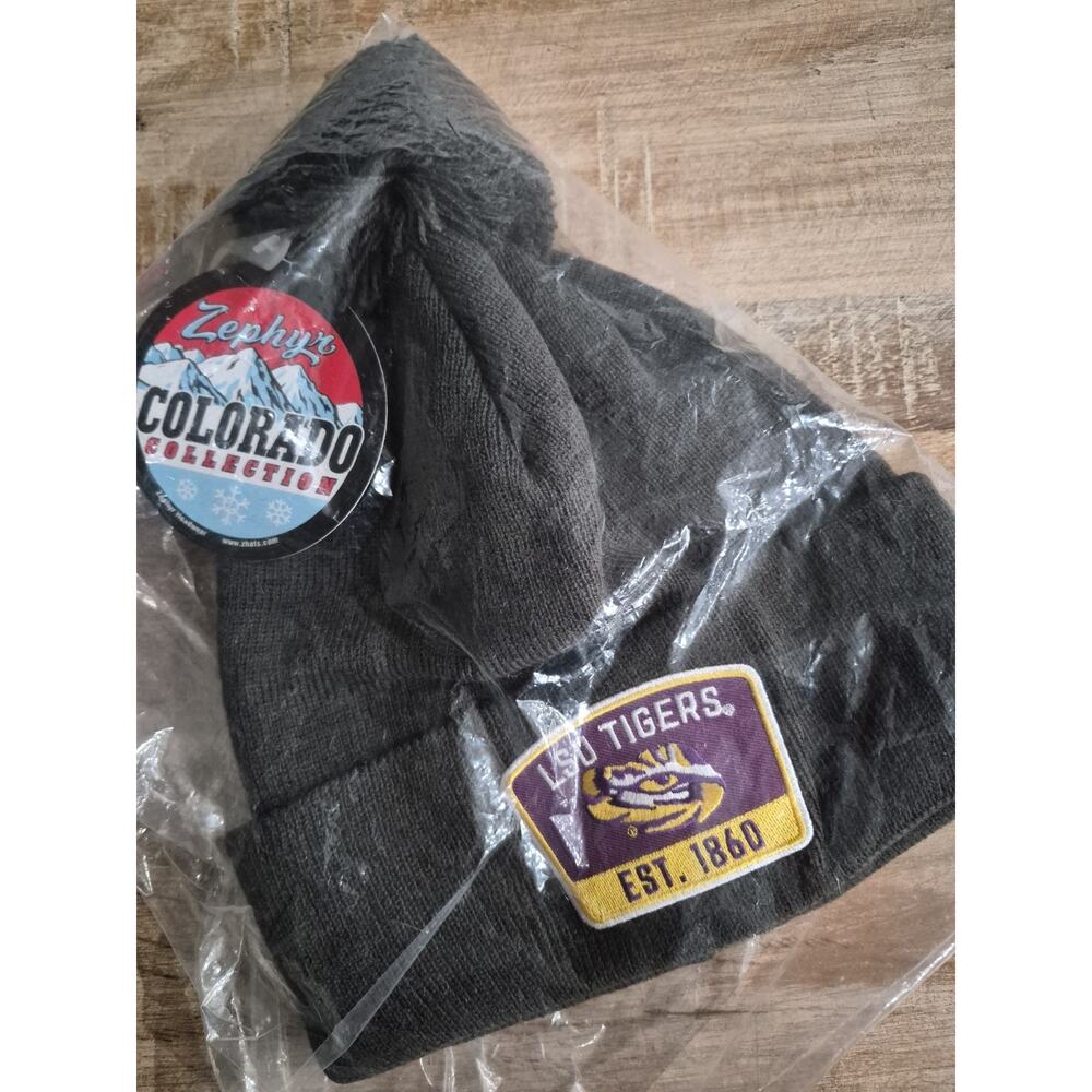 LSU Tigers Est 1860 Pom Benie Hat Zephyr Colorado Collection